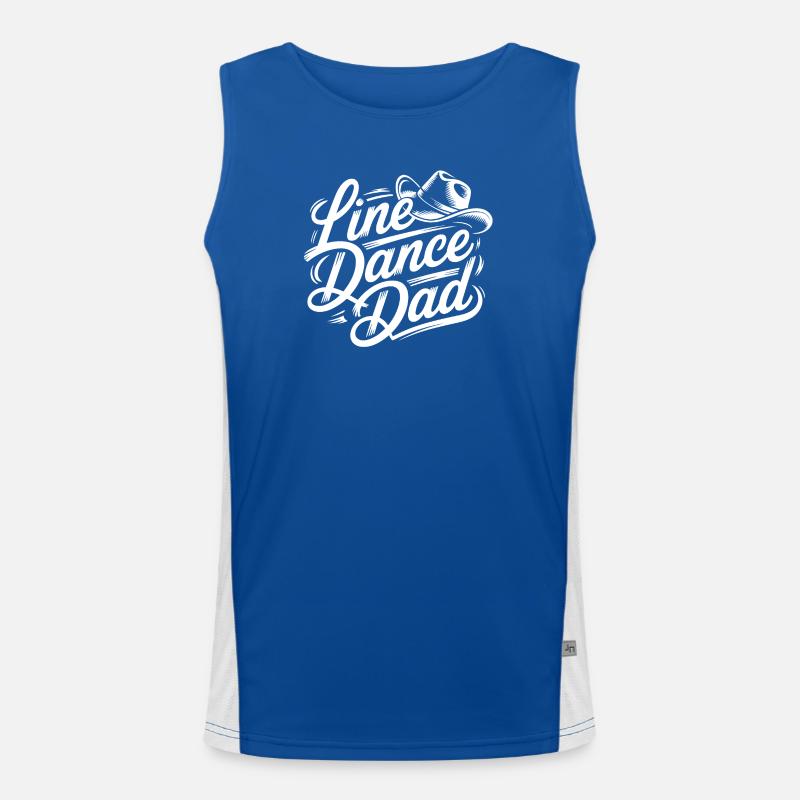 Line Dance Dad - Script Logo Funktionelles Kontrast-Tank Top für Männer 