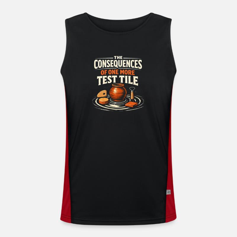 Another test tile | Ceramics - Men's Functional Contrast Tank Top  - black/red