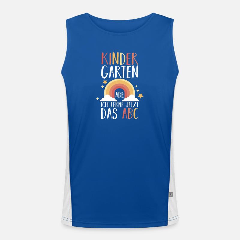 Kindergarten Ade Ich Lerne Jetzt Das ABC Funktionelles Kontrast-Tank Top für Männer 