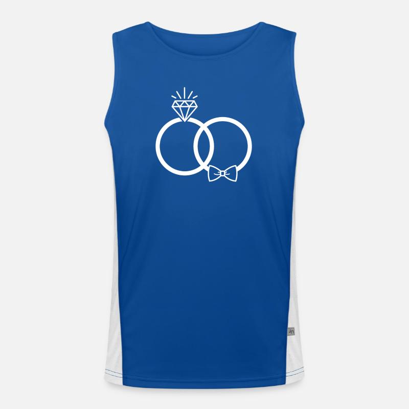Eheringe Ringe Funktionelles Kontrast-Tank Top für Männer 
