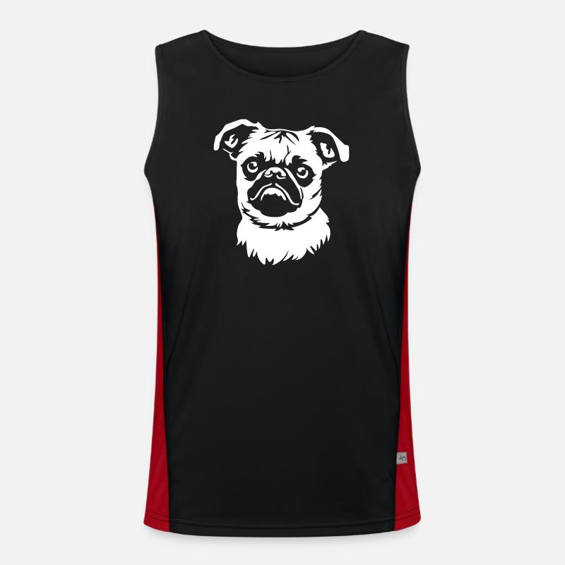 Brussels Griffon Head "Black Edition" - Men's Functional Contrast Tank Top  - black/red