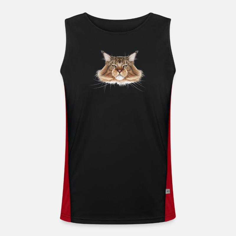 Maine-Coon-Katze  Funktionelles Kontrast-Tank Top für Männer 