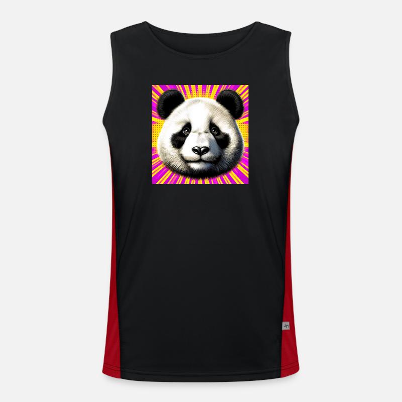 panda - Men's Functional Contrast Tank Top  - black/red