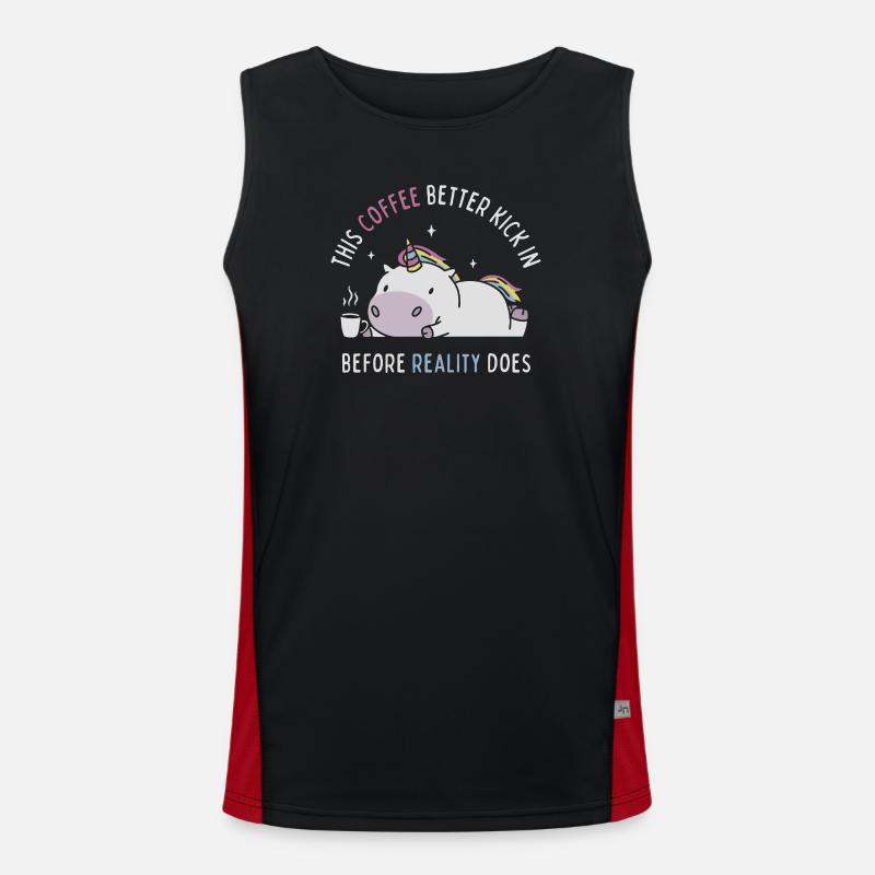 Coffee Before Reality - Men's Functional Contrast Tank Top  - black/red