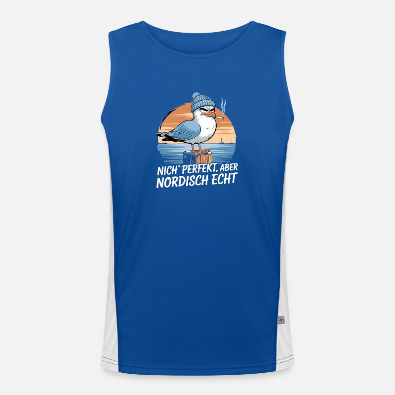  Nich Perfekt Aber Nordisch Echt Lustige Möwe Mit Funktionelles Kontrast-Tank Top für Männer 