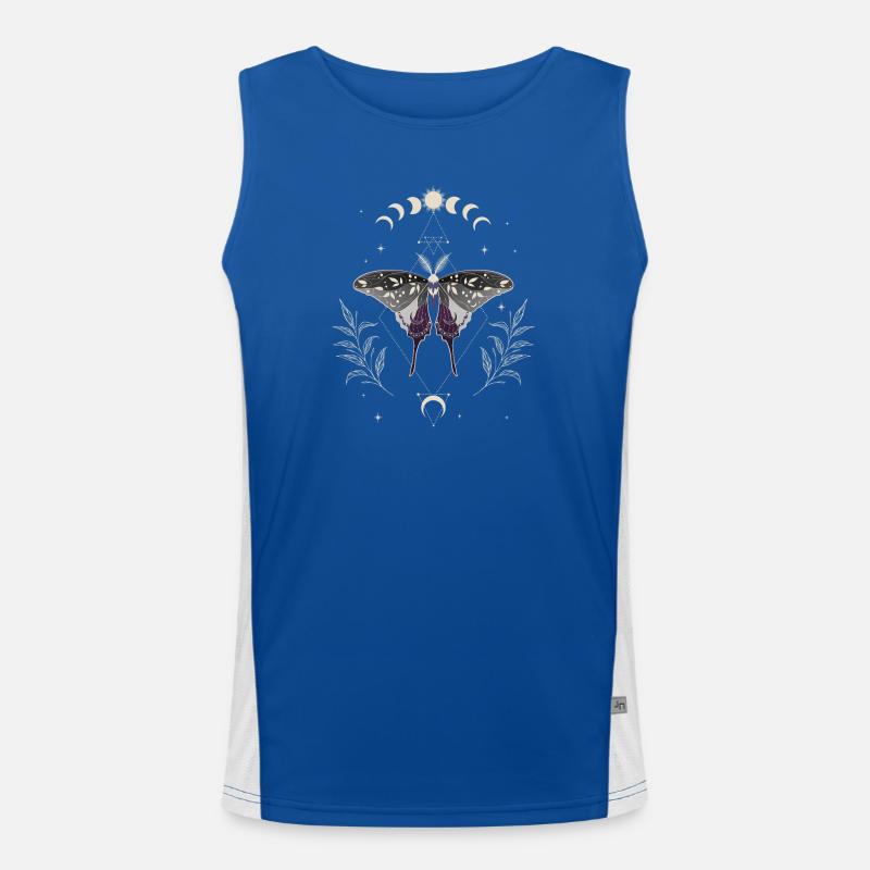 Asexual Luna Moth LGBT Pride Flag Men's Functional Contrast Tank Top 