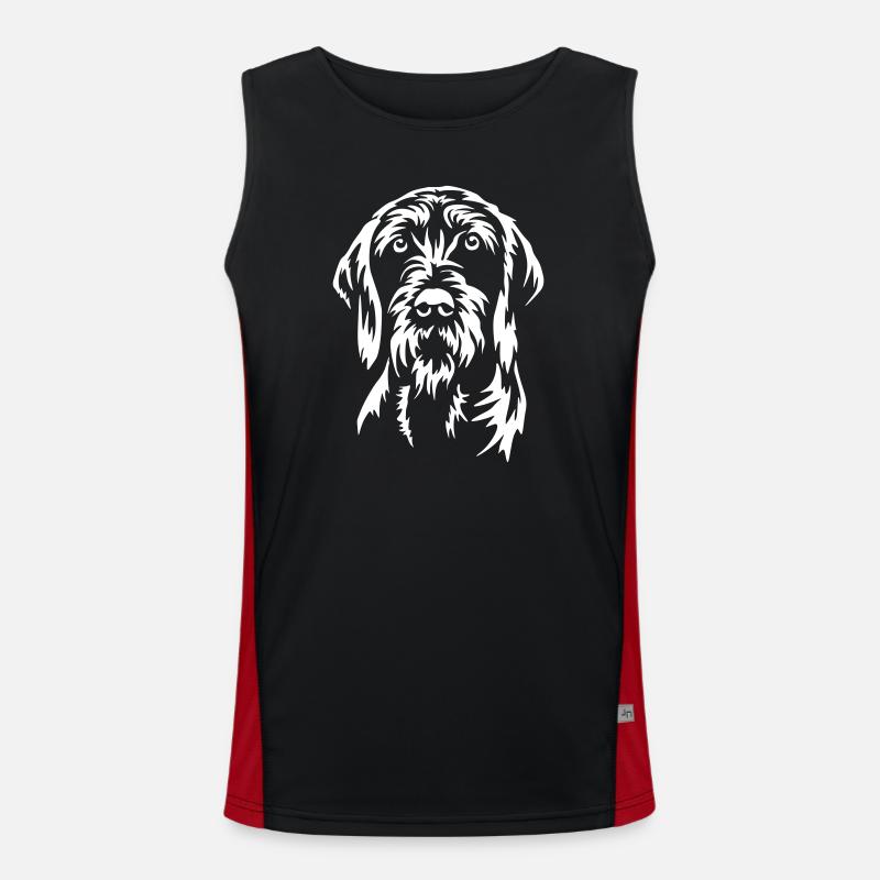 Poodle Pointer Head "Black Edition" - Men's Functional Contrast Tank Top - black/red