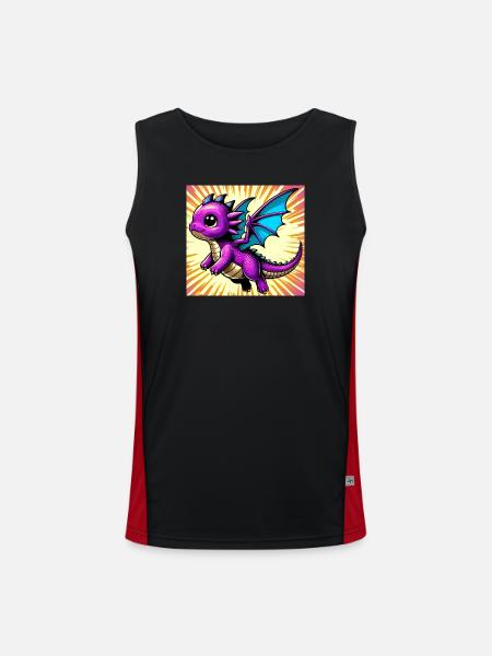 dragon - Men's Functional Contrast Tank Top - black/red