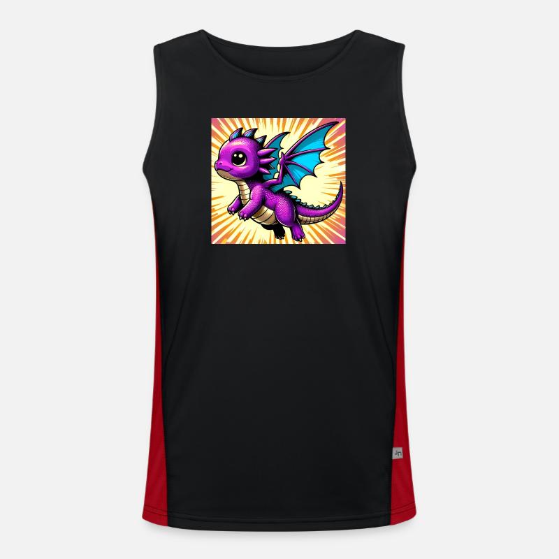dragon - Men's Functional Contrast Tank Top  - black/red