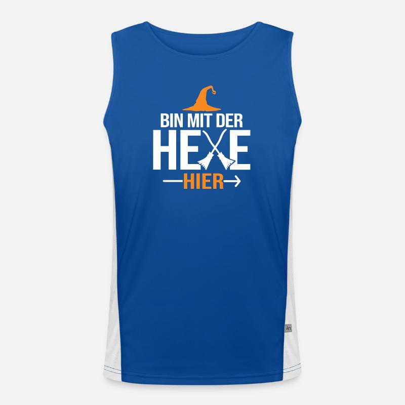 Bin mit der Hexe Hier Funktionelles Kontrast-Tank Top für Männer 