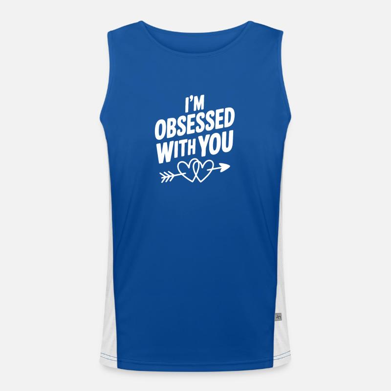 Ich bin besessen von dir Funktionelles Kontrast-Tank Top für Männer 