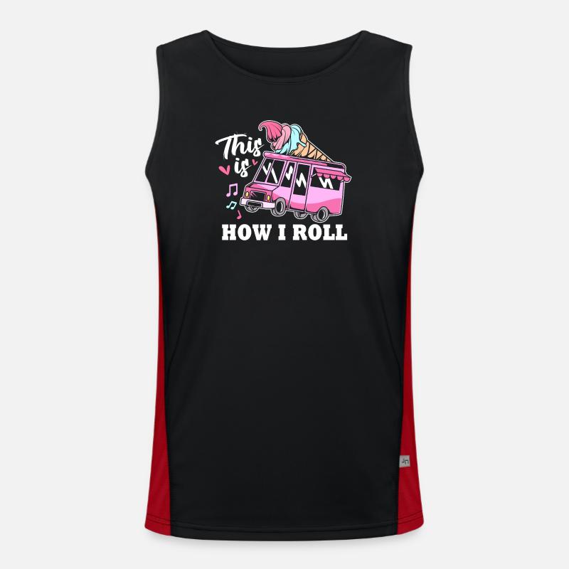 Eisdiele Eiswagen Eis Eiscreme - Men's Functional Contrast Tank Top  - black/red