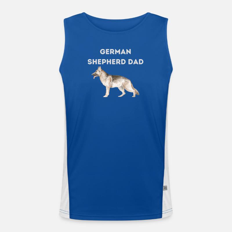 Vater eines Deutschen Schäferhundes Funktionelles Kontrast-Tank Top für Männer 