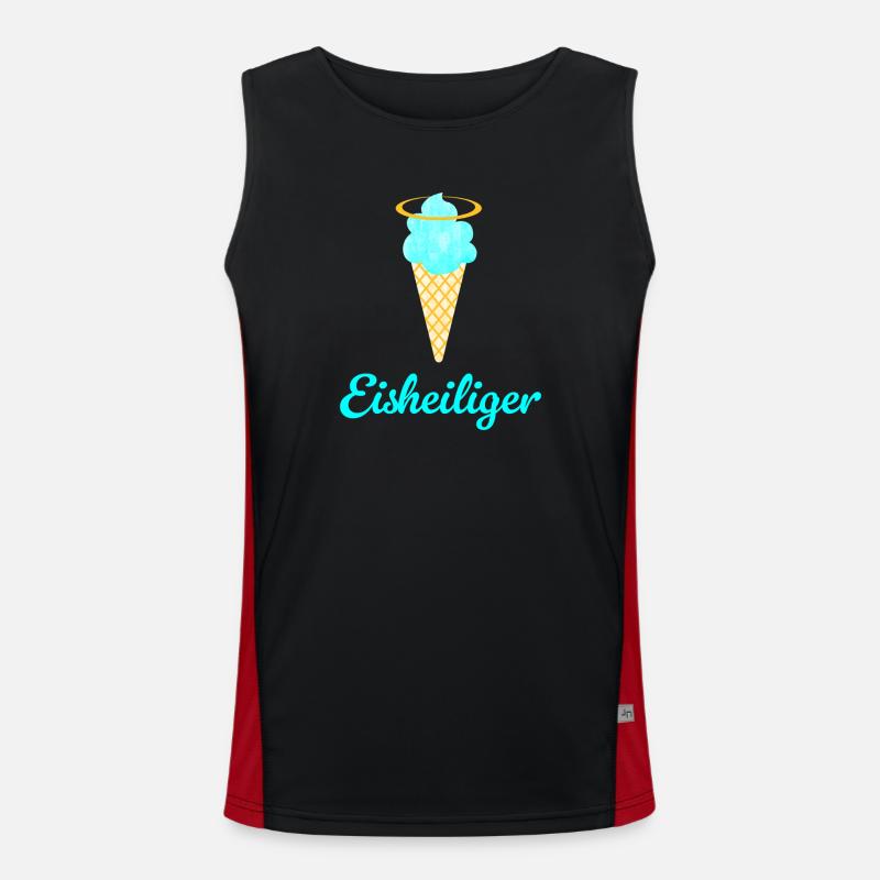 Eisheiliger Eis Eiscreme Heiligenschein Sommer Fan - Men's Functional Contrast Tank Top  - black/red