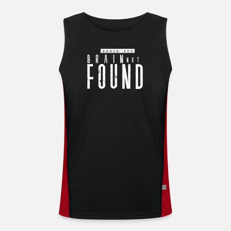 Error 404 Lost Brain - Men's Functional Contrast Tank Top  - black/red