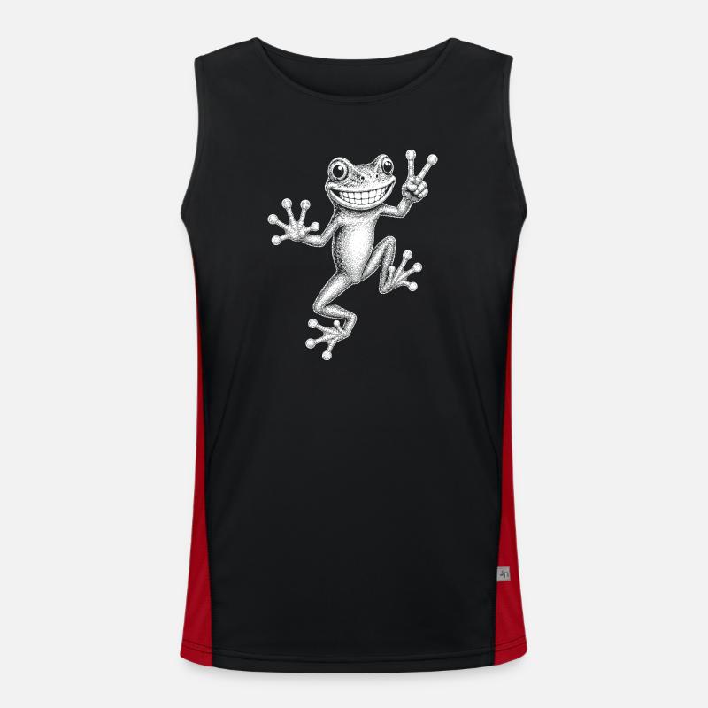 tree frog - Men's Functional Contrast Tank Top - black/red