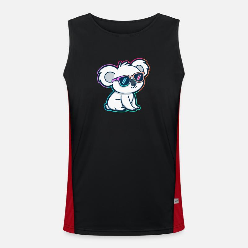 Koala-Neonbrillen Funktionelles Kontrast-Tank Top für Männer 