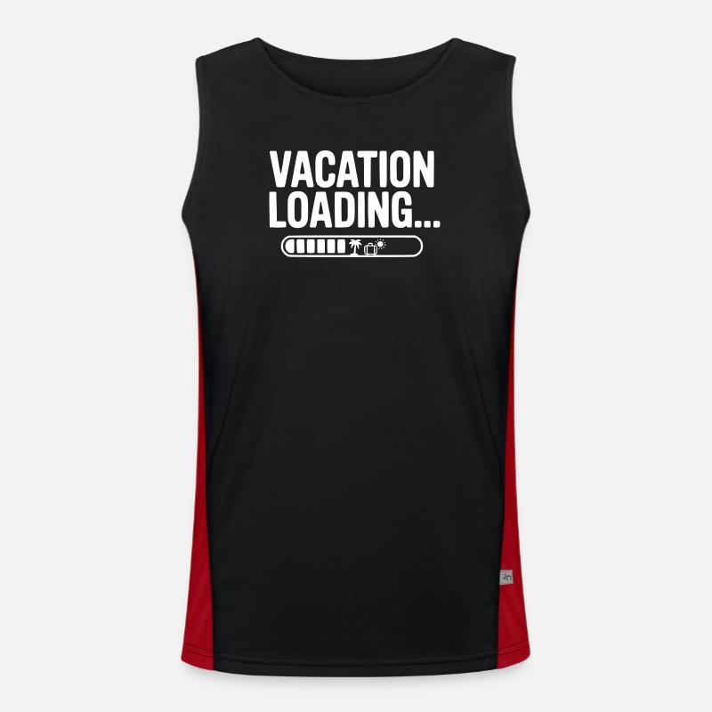 Vacation Loading... - Men's Functional Contrast Tank Top  - black/red