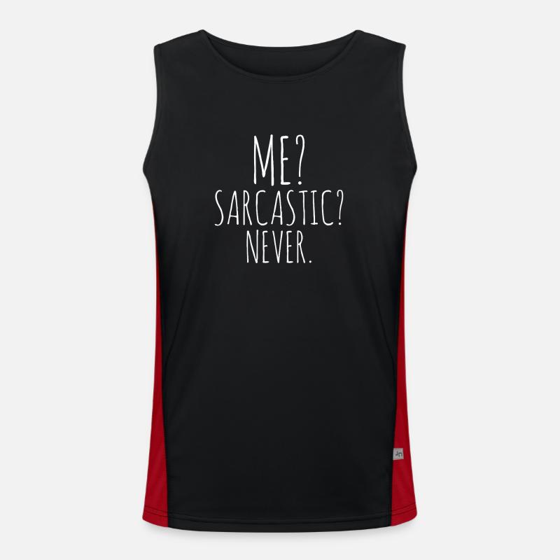 Me? Sarcastic Never. - Men's Functional Contrast Tank Top - black/red