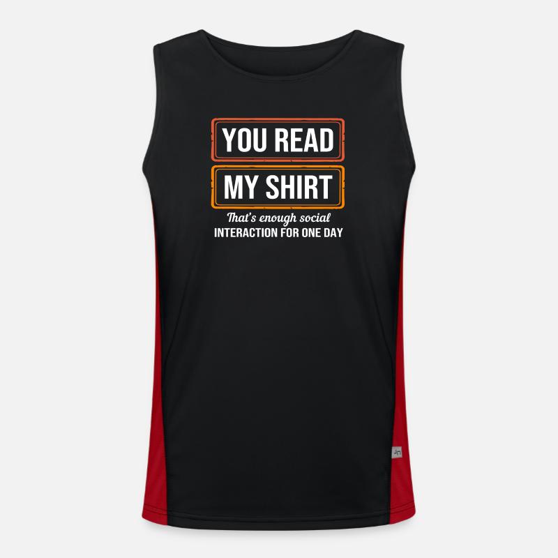 Anxiety Anxious Scaredy Introvert - Men's Functional Contrast Tank Top  - black/red