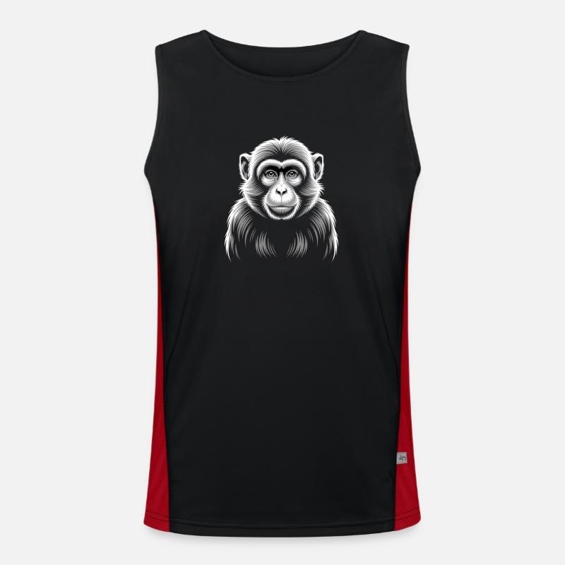 Monkey - Men's Functional Contrast Tank Top  - black/red