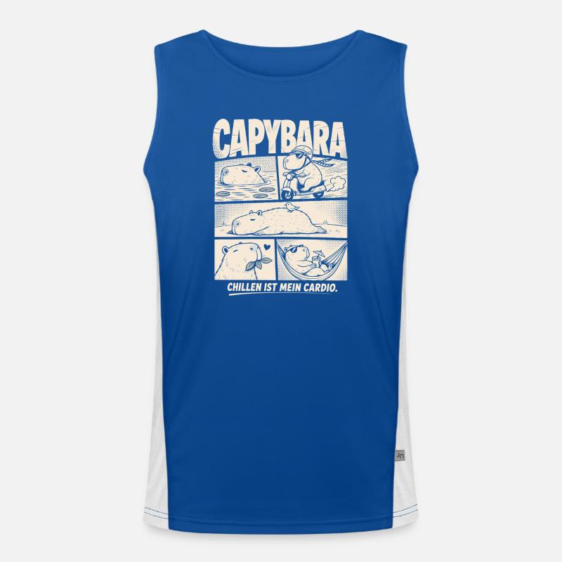 Capybara Chill Comic Entspannung Humor Funktionelles Kontrast-Tank Top für Männer 