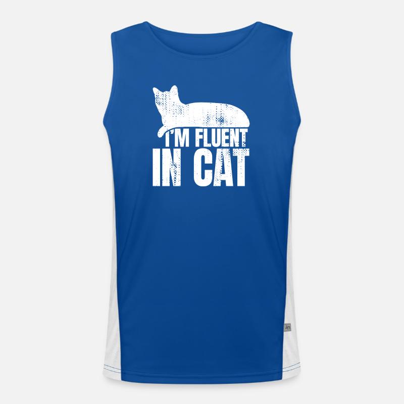 Je parle couramment chat Débardeur respirant contrasté Homme 