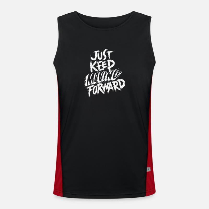 Just Keep Moving Forward - Men's Functional Contrast Tank Top - black/red