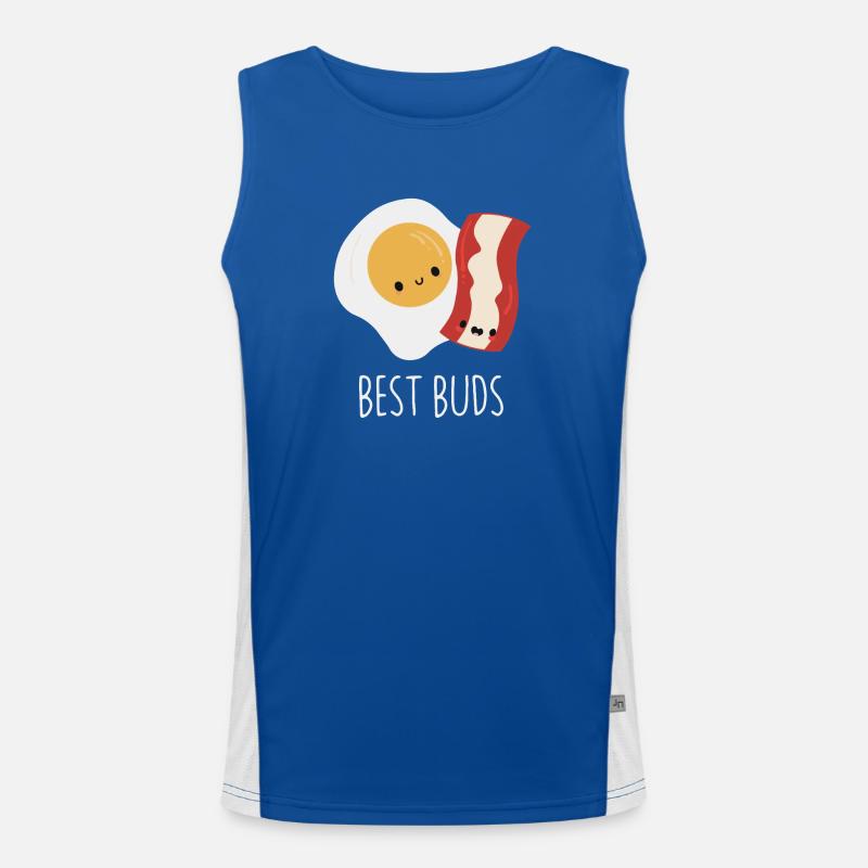 Best Buds Egg and Bacon Men's Functional Contrast Tank Top 