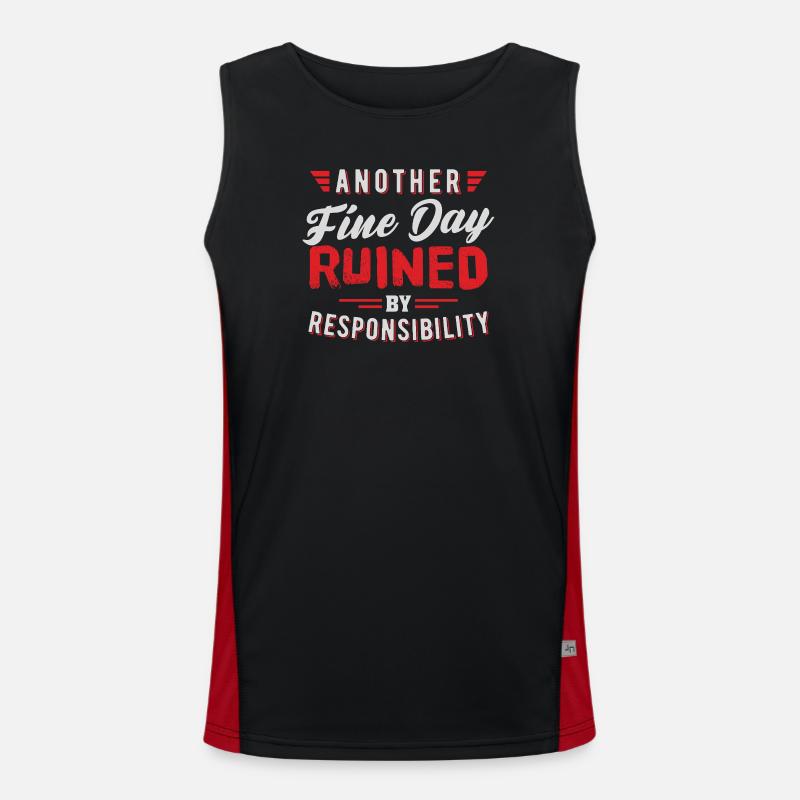Another Fine Day Ruined Responsibility Design - Men's Functional Contrast Tank Top  - black/red