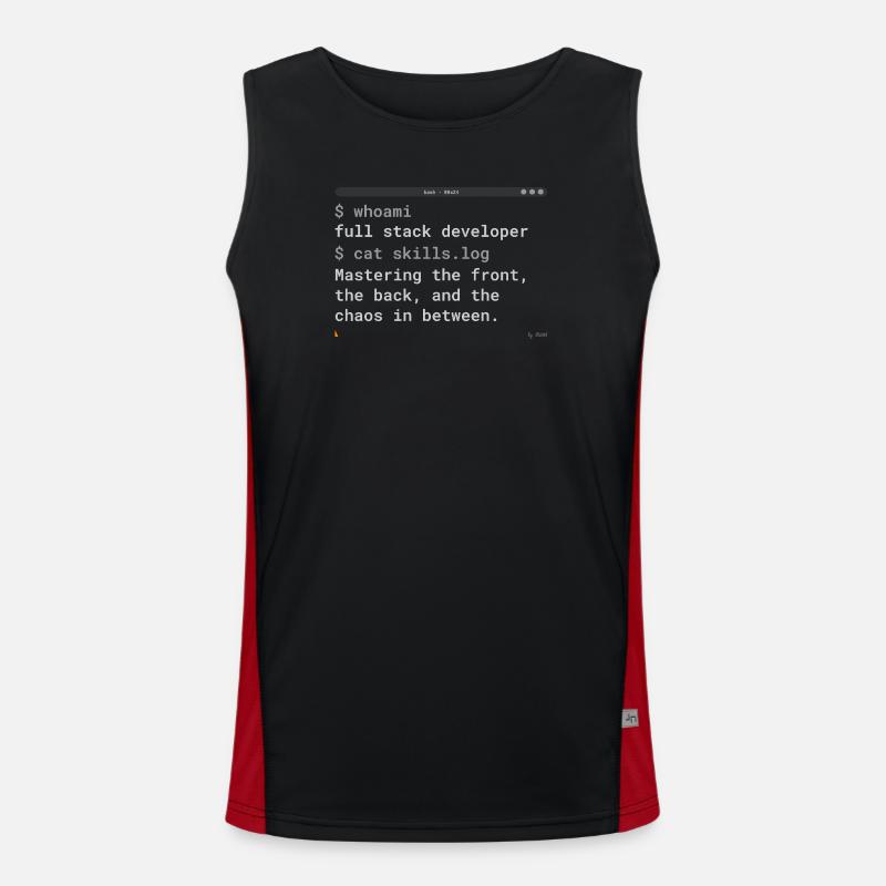 Full Stack Developer Terminal Design - Men's Functional Contrast Tank Top  - black/red