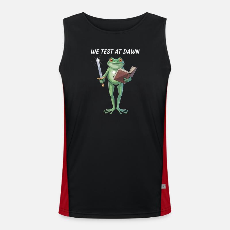 Dawnbound Frog Warrior - Men's Functional Contrast Tank Top - black/red