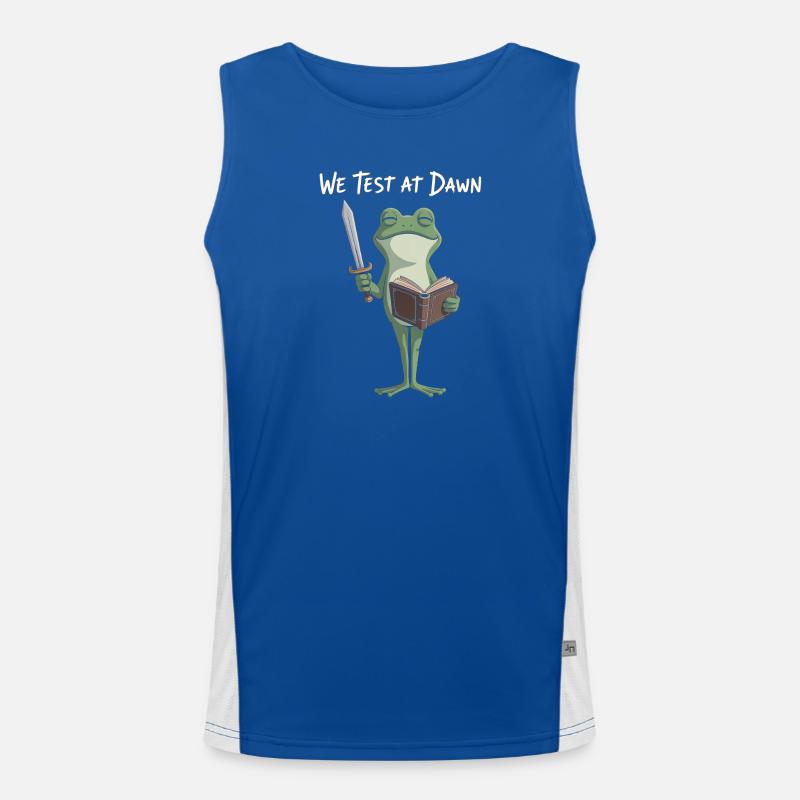 Froschritter liest bei Tagesanbruch Funktionelles Kontrast-Tank Top für Männer 