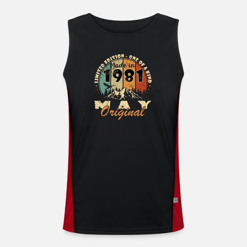 May 1981 - May 1981 - Men's Functional Contrast Tank Top - black/red