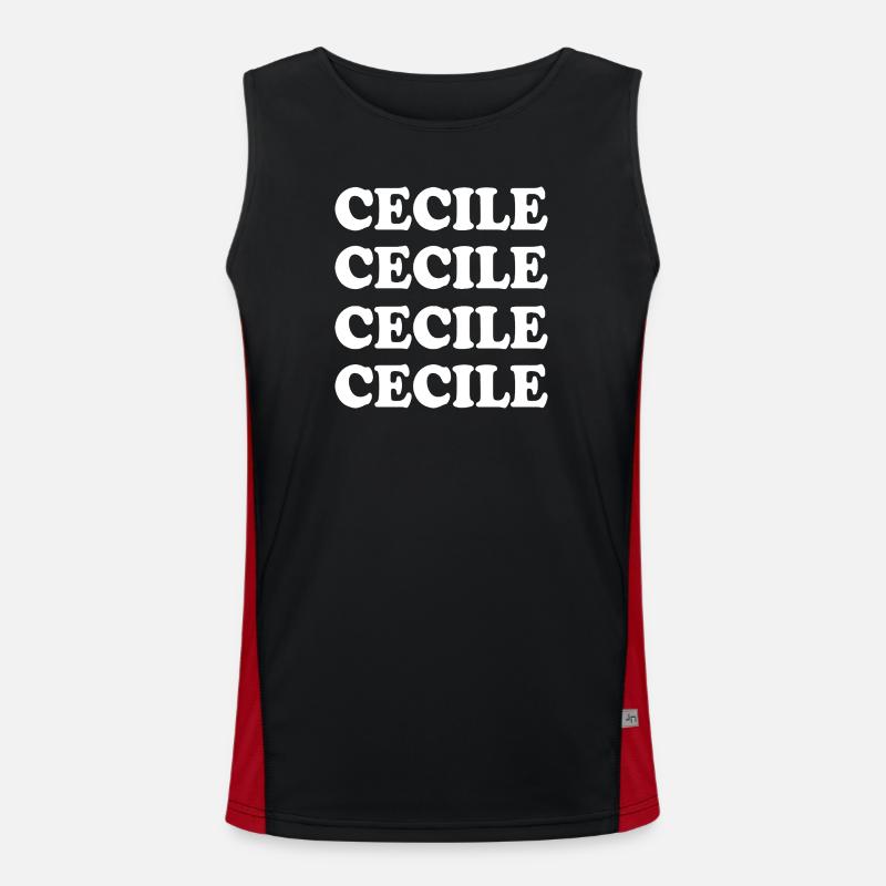 Cecile as a given name - Men's Functional Contrast Tank Top  - black/red