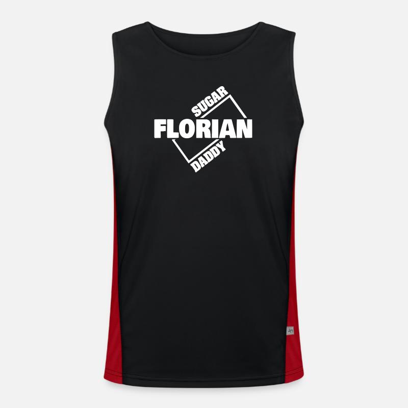 Gift for Florian - Men's Functional Contrast Tank Top  - black/red