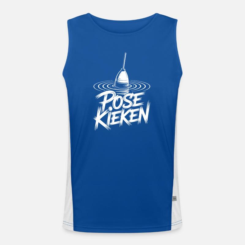 Fischen Pose Humor Funktionelles Kontrast-Tank Top für Männer 