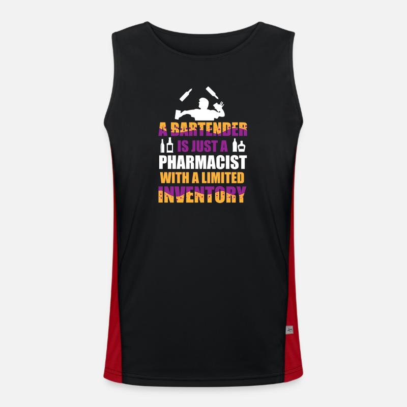 bartender waiter bartender bartender - Men's Functional Contrast Tank Top  - black/red