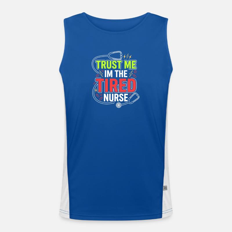 Night Shift Nurse, Tired Men's Functional Contrast Tank Top 