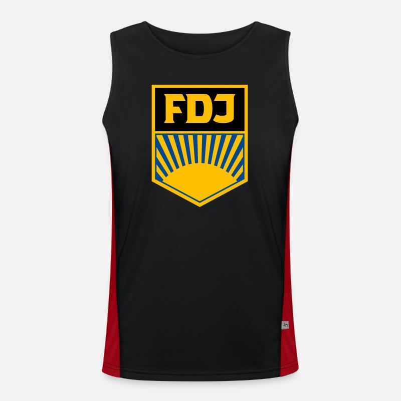 FDJ - Freie Deutsche Jugend (eckig, dreifarbig) Funktionelles Kontrast-Tank Top für Männer 