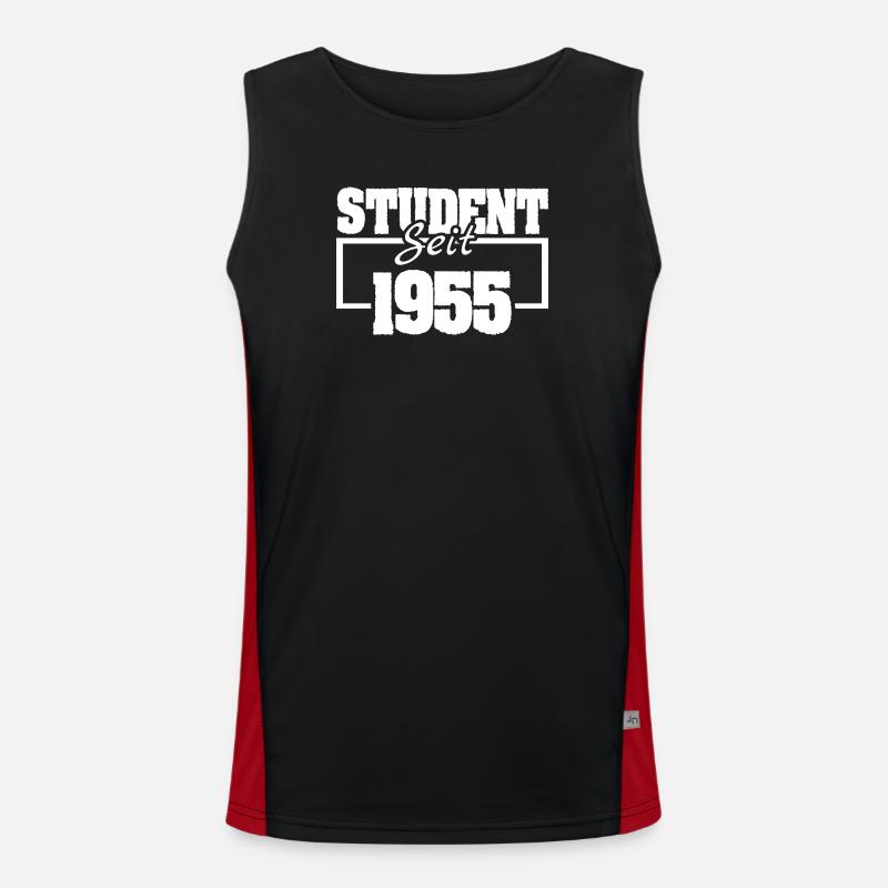 1955 - Men's Functional Contrast Tank Top  - black/red