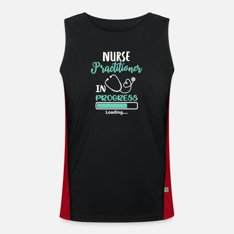 Nurse Practitioner In Progress Loading - Men's Functional Contrast Tank Top - black/red
