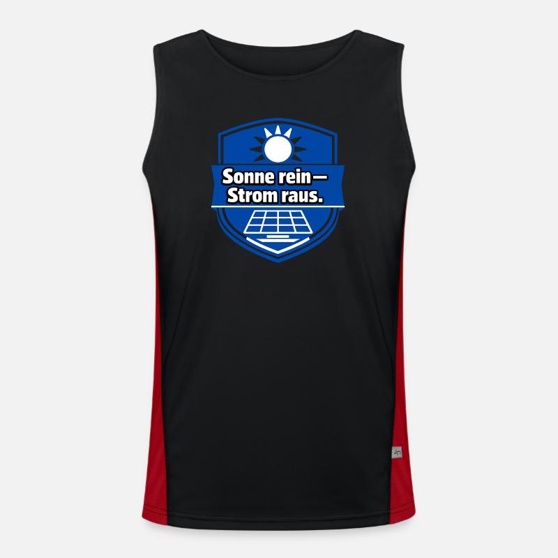 Solar Module, Solar Energy, Solar Power - Men's Functional Contrast Tank Top  - black/red