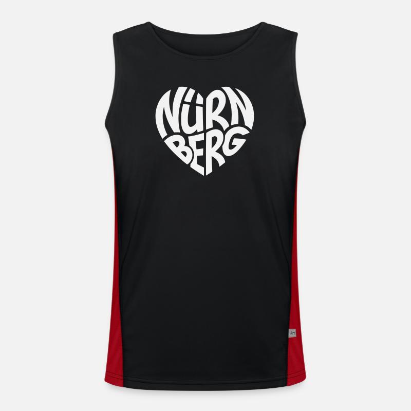 Nuremberg Heart Lettering - Men's Functional Contrast Tank Top - black/red