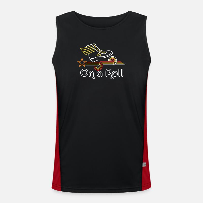 On a Roll - Men's Functional Contrast Tank Top  - black/red