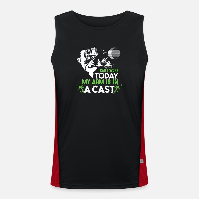 Cast Arm Shark Graphic Tee - Men's Functional Contrast Tank Top  - black/red