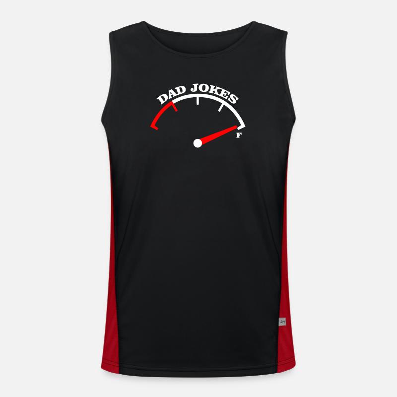 Papa-Witze Meter-Abschlag-Design - Funktionelles Kontrast-Tank Top für Männer - Schwarz/Rot