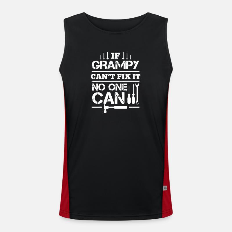 Grampy Can't Fix It - Men's Functional Contrast Tank Top  - black/red