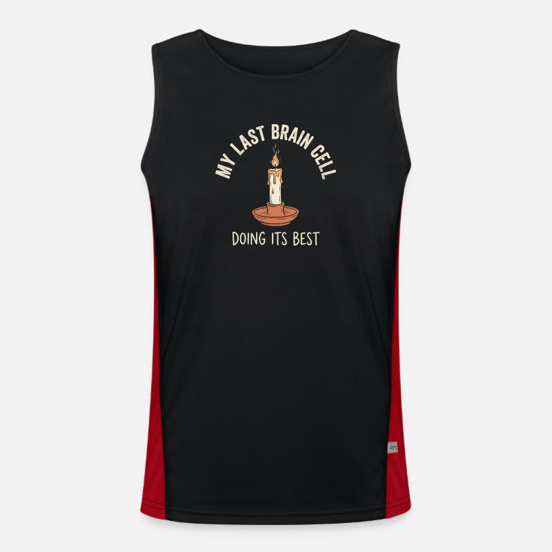 Last Brain Cell - Men's Functional Contrast Tank Top  - black/red