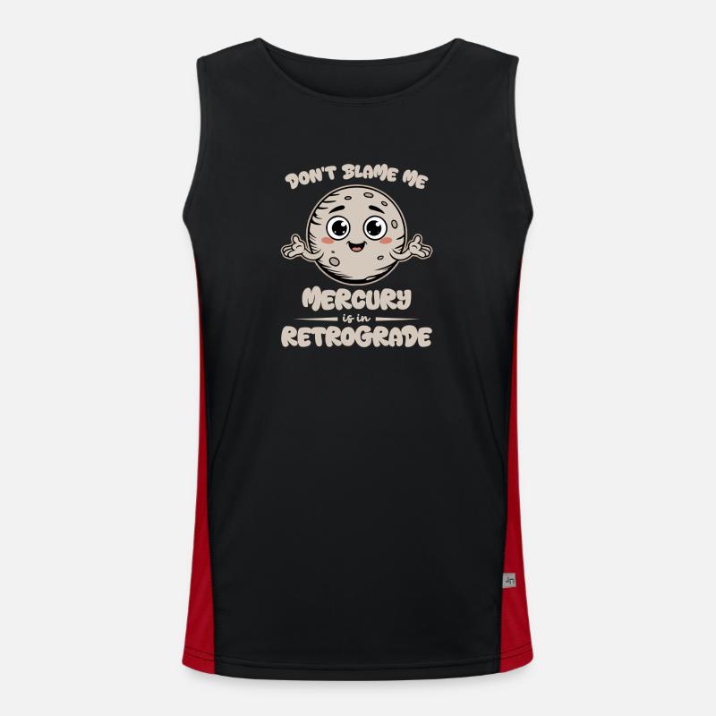 Mercury Retrograde Cute Moon Tee - Men's Functional Contrast Tank Top  - black/red